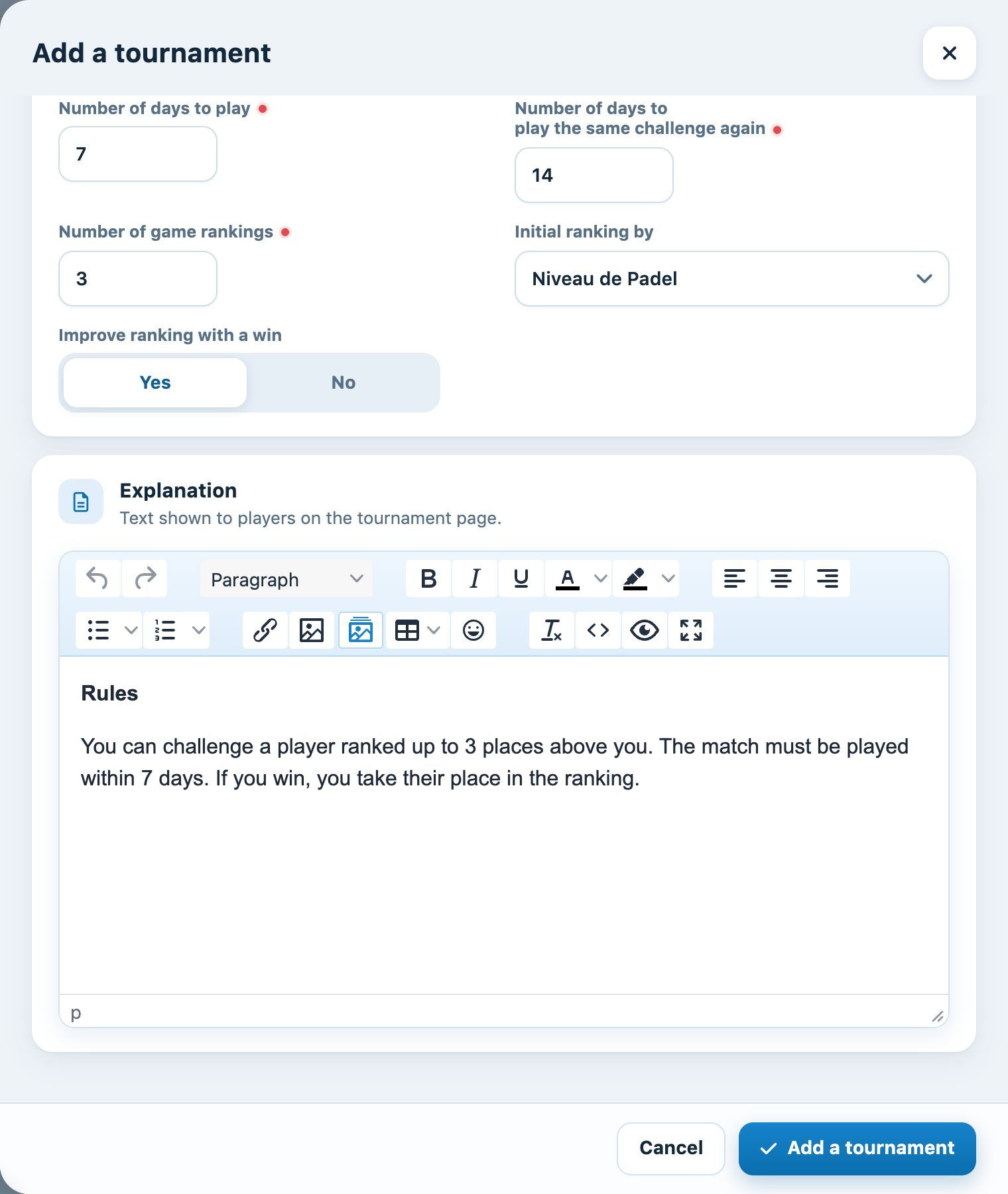 Challenge rules and Explanation cards