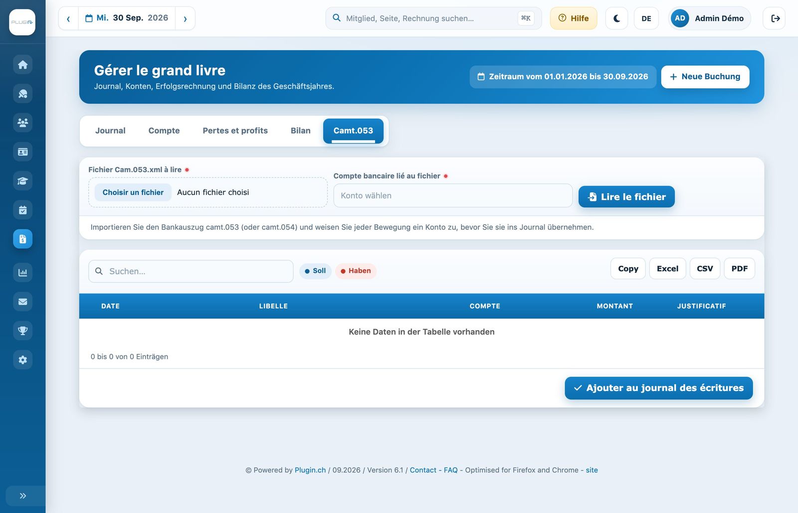 Der Import eines Bankauszugs camt.053